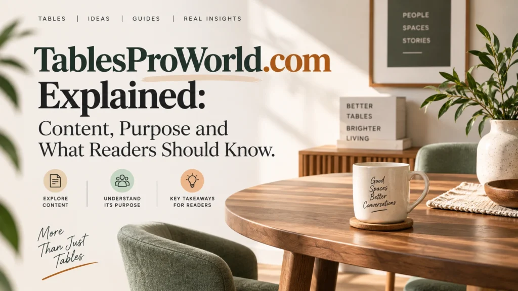 TablesProWorld.com Explained Content, Purpose and What Readers Should Know.