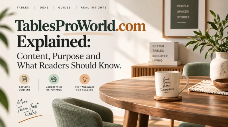 TablesProWorld.com Explained Content, Purpose and What Readers Should Know.