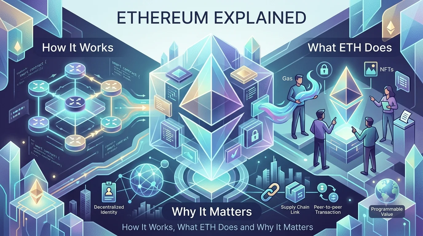 Ethereum Explained: How It Works, What ETH Does and Why It Matters.
