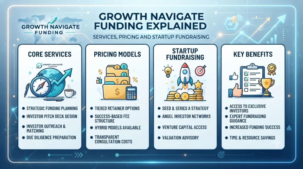 Growth Navigate Funding Explained Services, Pricing and Startup Fundraising.
