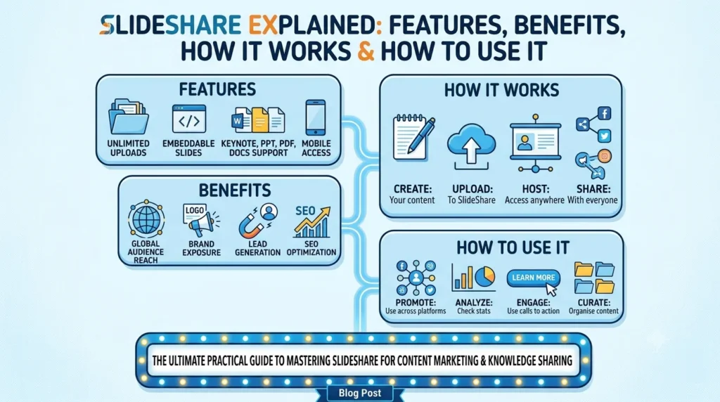 SlideShare Explained Features, Benefits, How It Works and How to Use It.